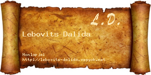 Lebovits Dalida névjegykártya